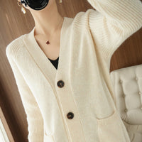 Women's Autumn And Winter New Pure Wool Cardigan