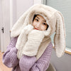 Ladies Fleece Warm Scarf Gloves Hooded