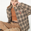 Embroidered American Vintage Plaid Cotton Jacket