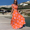 Flower Sleeveless Dress Two Piece Set