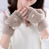 Ladies Cute Thickened Plush Gloves