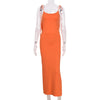 Cryptographic Elegant Spaghetti Strap Sexy Backless Draped Maxi Dress for Women Sleeveless Night Club Party Long Dresses Summer