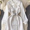 Mesh Dress Two-piece Set V-neck Vest