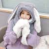Ladies Fleece Warm Scarf Gloves Hooded