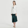 Acetate One Button Neat Slimming Draped Suit Coat