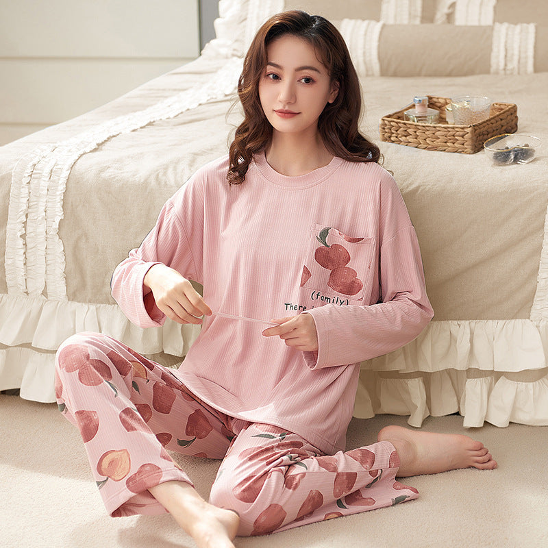 Long-sleeved Trousers Solid Color Two-piece Suit Can Be Worn Outside
