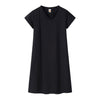 European And American Print Short-sleeved V-neck Mid-length Dress