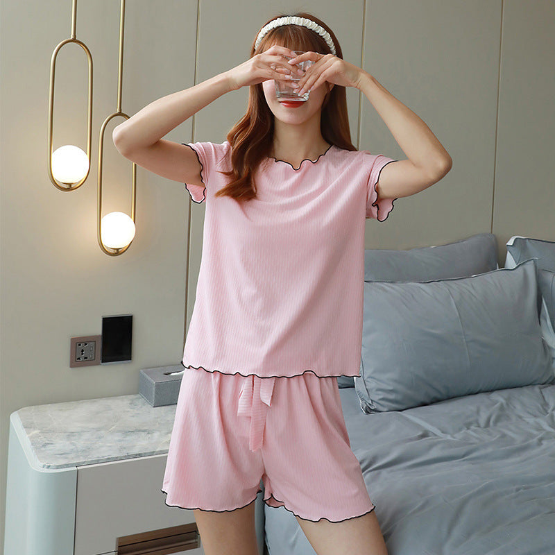 Ice Silk Thin Home Clothes Two Piece Suit