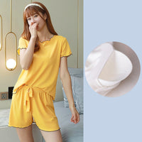 Ice Silk Thin Home Clothes Two Piece Suit