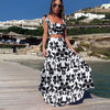 Flower Sleeveless Dress Two Piece Set