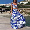 Flower Sleeveless Dress Two Piece Set