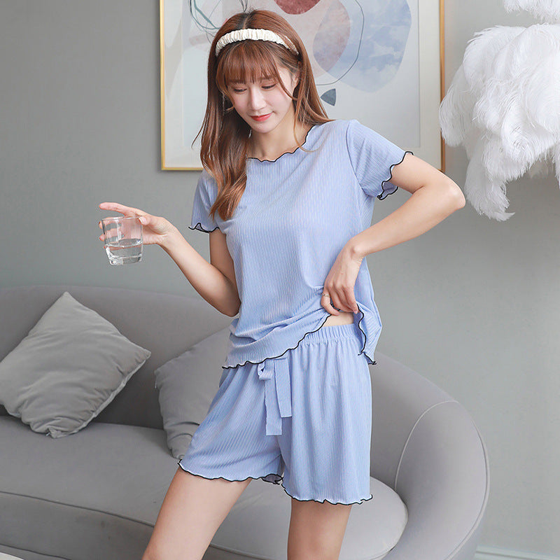 Ice Silk Thin Home Clothes Two Piece Suit